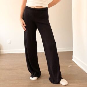 Vintage Eddie Bauer Navy Wide Leg Stretchy Pants